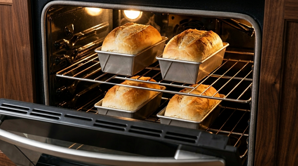 Bread about to come out of the oven
