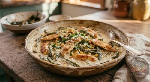 Creamy Poblano Chicken (Pollo con Crema)